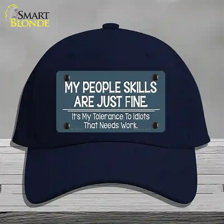 My People Skills Novelty License Plate Hat Cotton / Navy