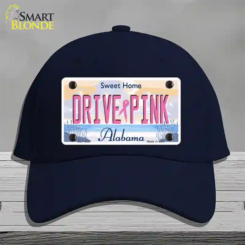 Drive Pink Alabama Novelty License Plate Hat Cotton / Navy