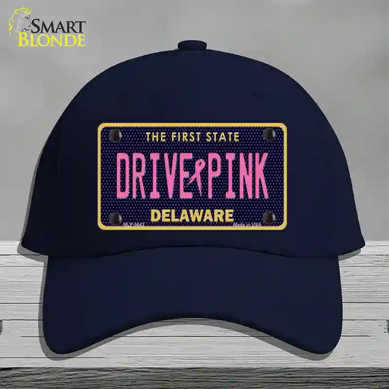 Drive Pink Delaware Novelty License Plate Hat Cotton / Navy