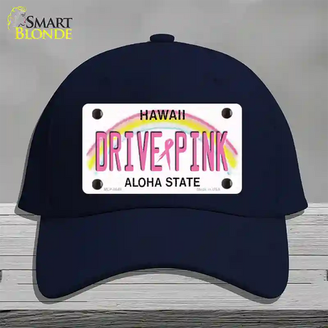 Drive Pink Hawaii Novelty License Plate Hat Cotton / Navy