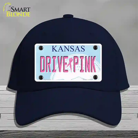 Drive Pink Kansas Novelty License Plate Hat Cotton / Navy