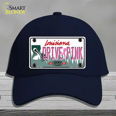 Drive Pink Louisiana Novelty License Plate Hat Cotton / Navy