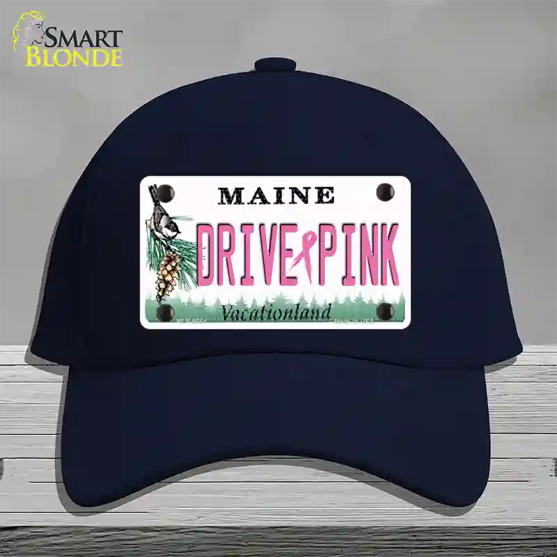 Drive Pink Maine Novelty License Plate Hat Cotton / Navy