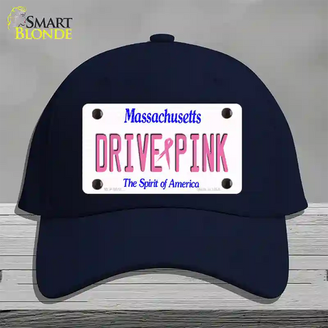 Drive Pink Massachusetts Novelty License Plate Hat Cotton / Navy