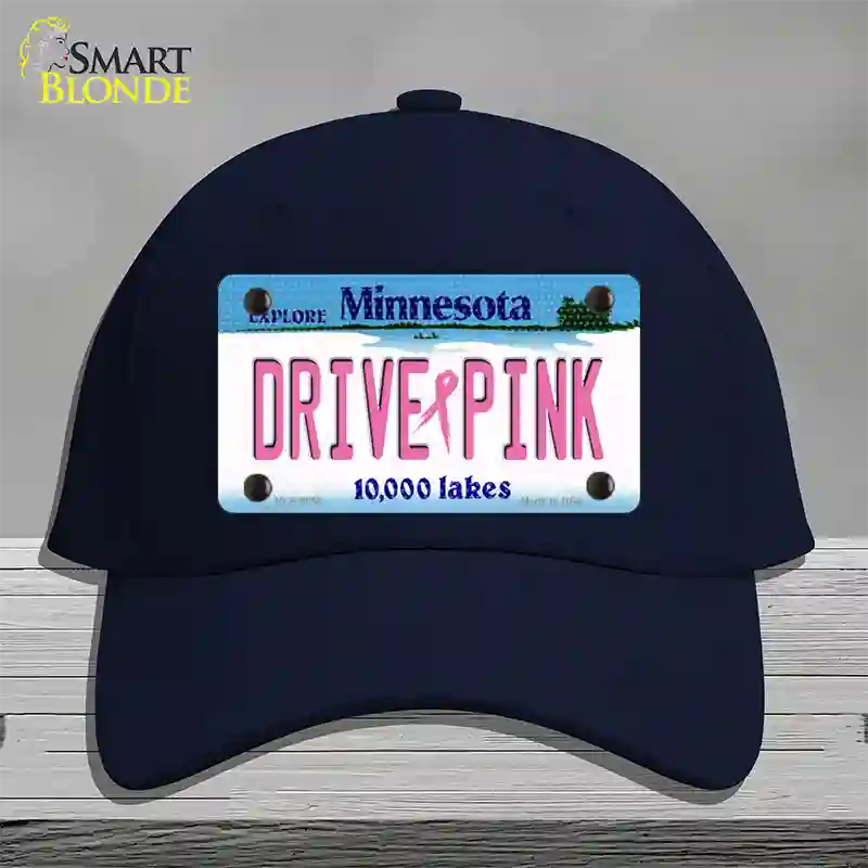 Drive Pink Minnesota Novelty License Plate Hat Cotton / Navy