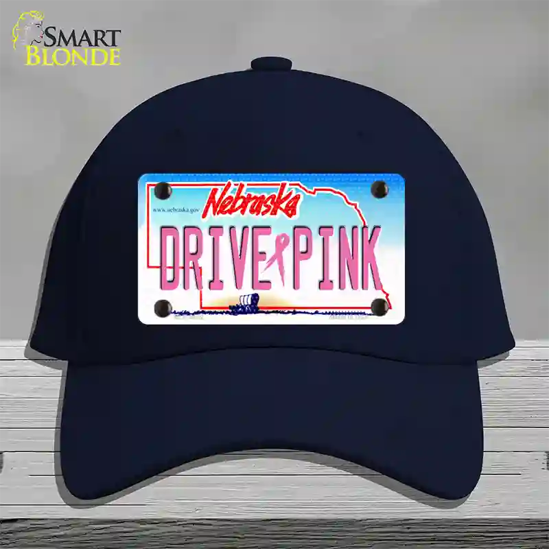 Drive Pink Nebraska Novelty License Plate Hat Cotton / Navy