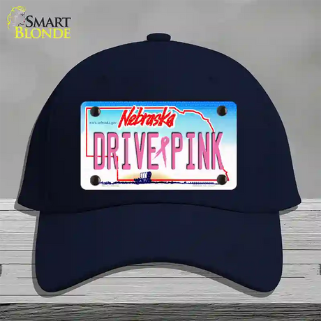 Drive Pink Nebraska Novelty License Plate Hat Cotton / Navy