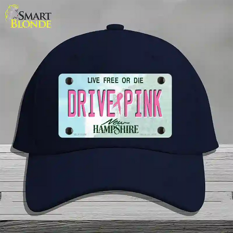 Drive Pink New Hampshire Novelty License Plate Hat Cotton / Navy