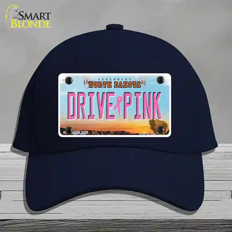 Drive Pink North Dakota Novelty License Plate Hat Cotton / Navy