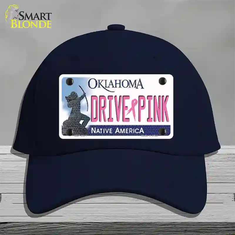 Drive Pink Oklahoma Novelty License Plate Hat Cotton / Navy