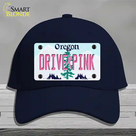 Drive Pink Oregon Novelty License Plate Hat Cotton / Navy