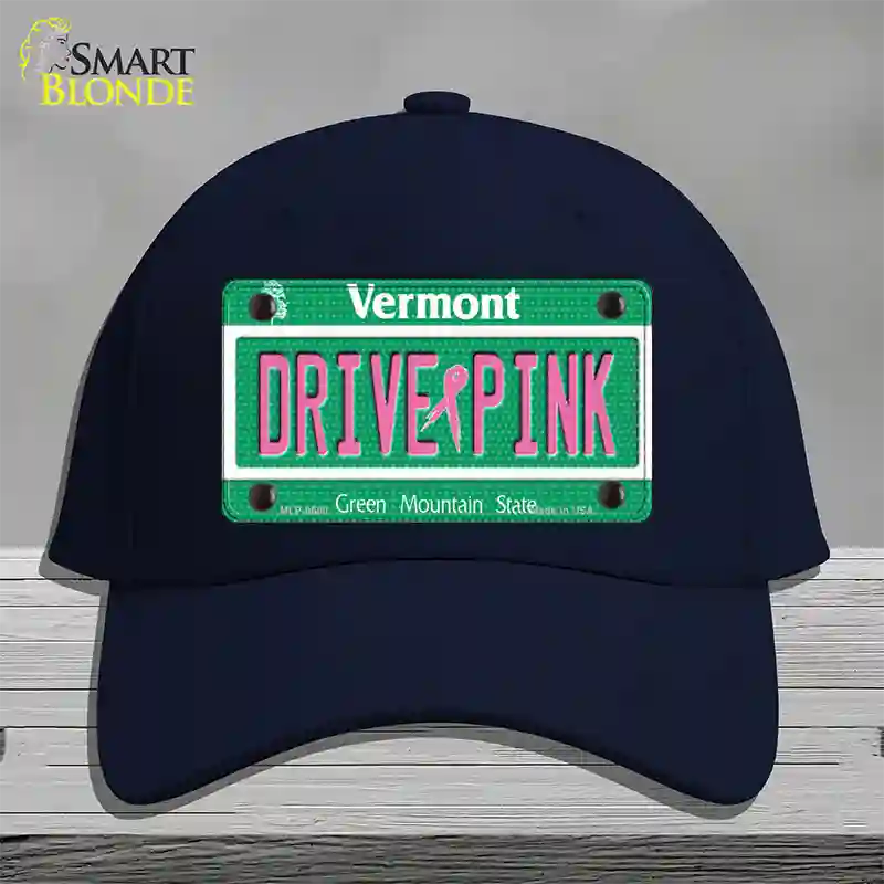 Drive Pink Vermont Novelty License Plate Hat Cotton / Navy