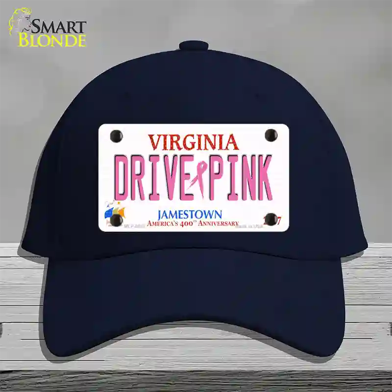 Drive Pink Virginia Novelty License Plate Hat Cotton / Navy