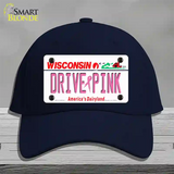 Drive Pink Wisconsin Novelty License Plate Hat Cotton / Navy