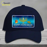 Happy Hanukkah Novelty License Plate Hat Cotton / Navy