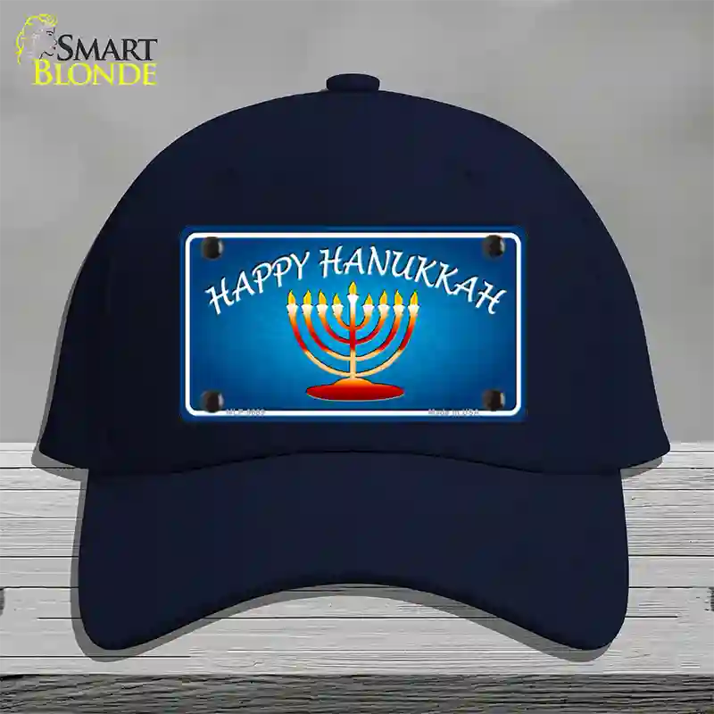 Hanukkah Novelty License Plate Hat Cotton / Navy