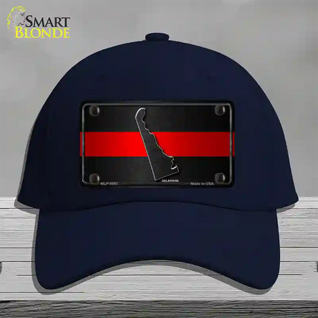 Delaware Thin Red Line Novelty License Plate Hat Cotton / Navy