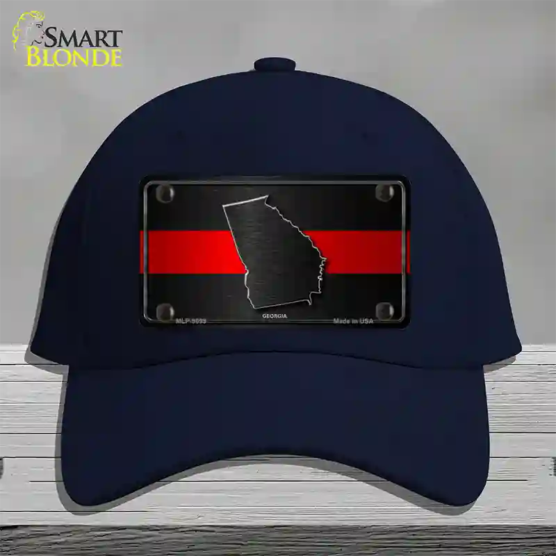 Georgia Thin Red Line Novelty License Plate Hat Cotton / Navy