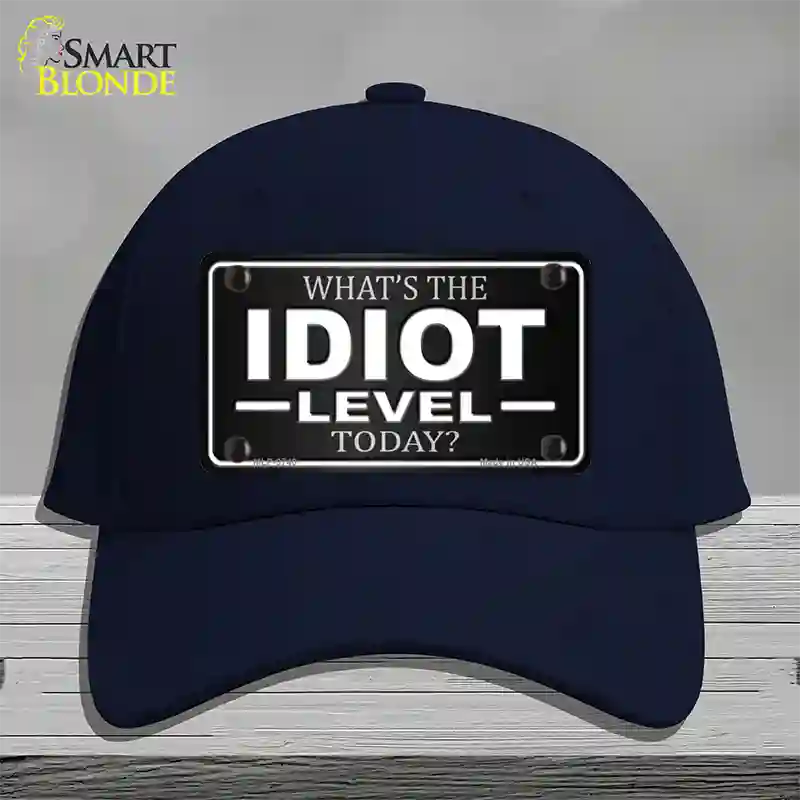 Idiot Level Novelty License Plate Hat Cotton / Navy