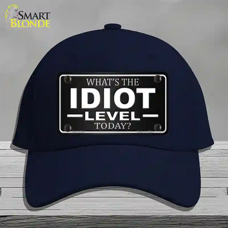 Idiot Level Novelty License Plate Hat Cotton / Navy