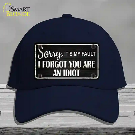 Sorry I Forgot Novelty License Plate Hat Cotton / Navy