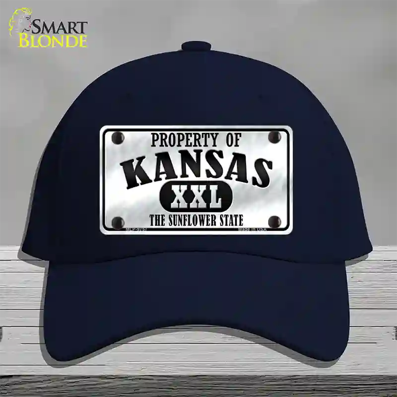 Property Of Kansas Novelty License Plate Hat Cotton / Navy