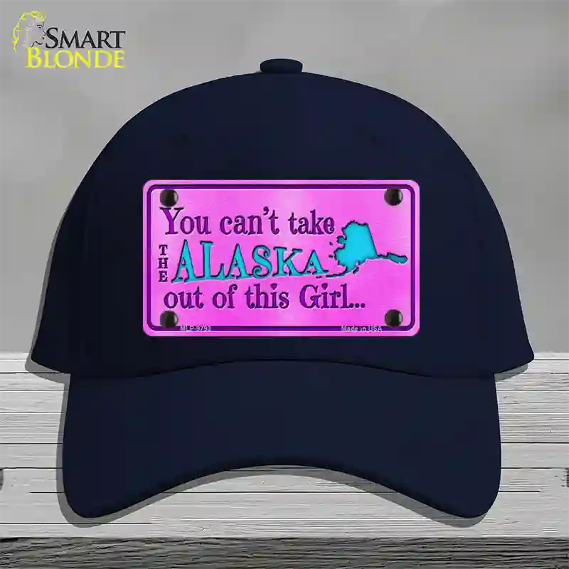 Alaska Girl Novelty License Plate Hat Cotton / Navy