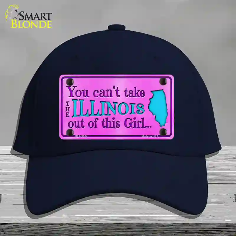 Illinois Girl Novelty License Plate Hat Cotton / Navy