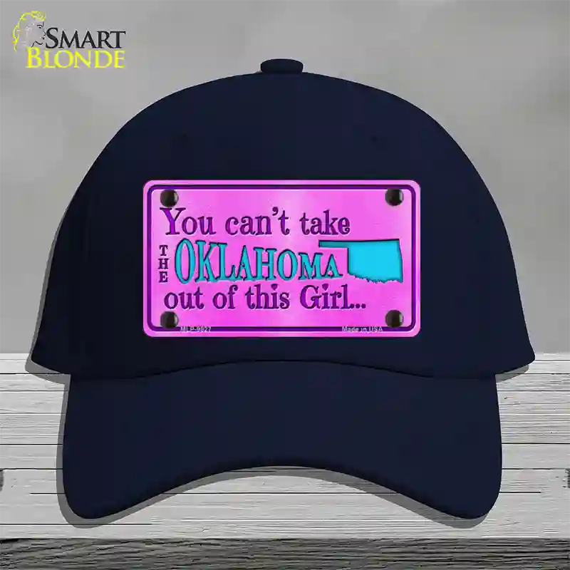 Oklahoma Girl Pink Novelty License Plate Hat Cotton / Navy