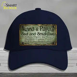 Nana And Papas Bed And Breakfast Novelty License Plate Hat Cotton / Navy