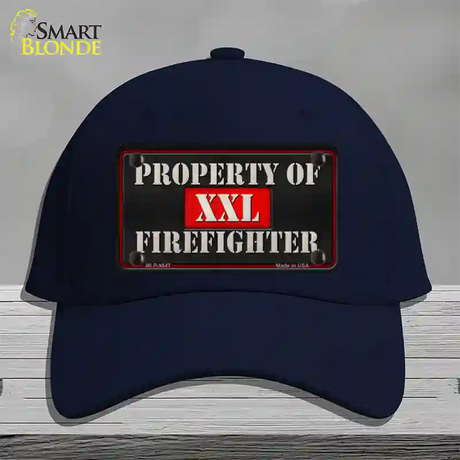 Property Of Firefighter Novelty License Plate Hat Cotton / Navy