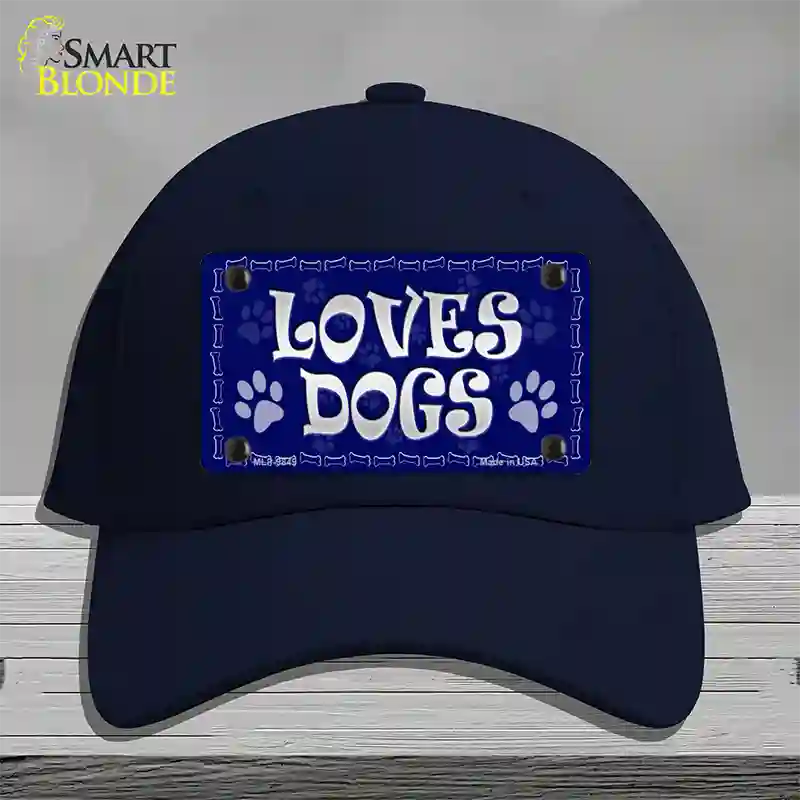 Loves Dogs Novelty License Plate Hat Cotton / Navy