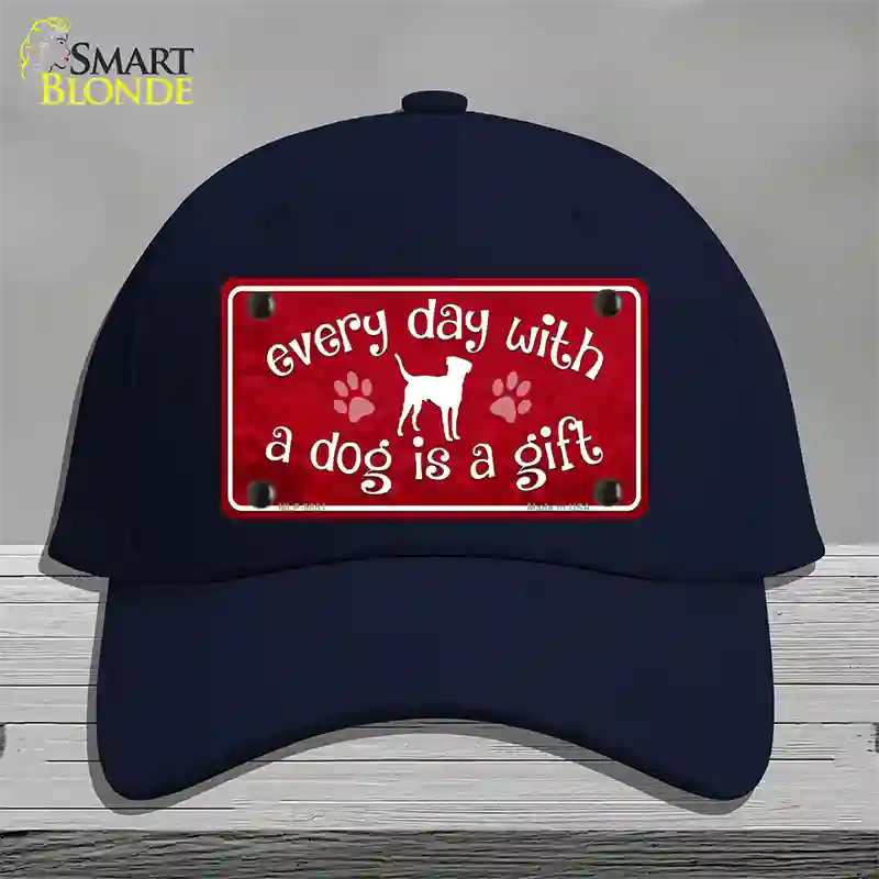 Dog Is A Gift Novelty License Plate Hat Cotton / Navy