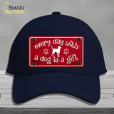 Dog Is A Gift Novelty License Plate Hat Cotton / Navy