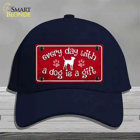 Dog Is A Gift Novelty License Plate Hat Cotton / Navy