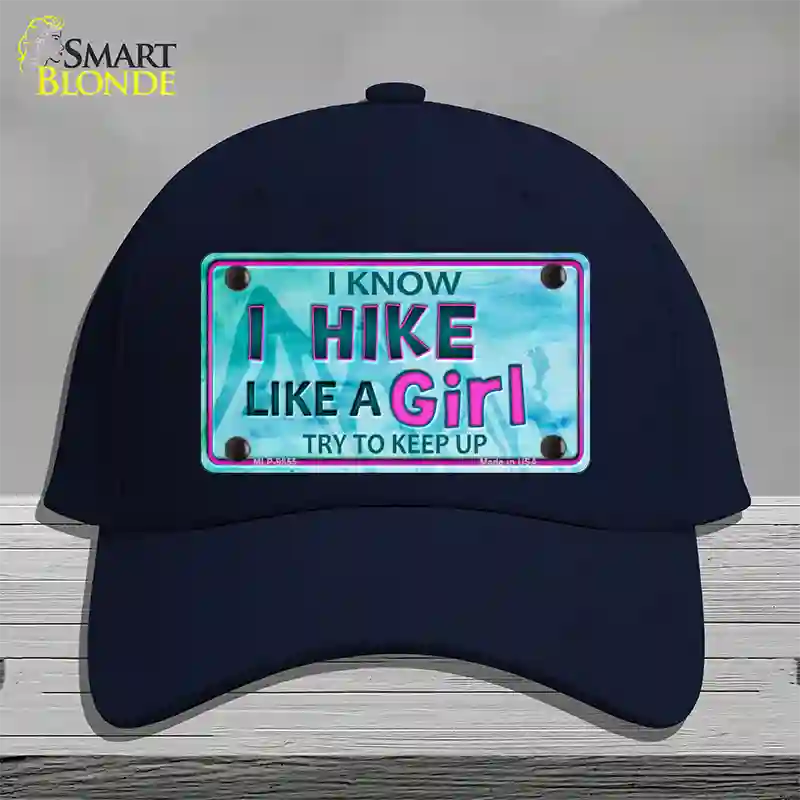 Hike Like A Girl Novelty License Plate Hat Cotton / Navy