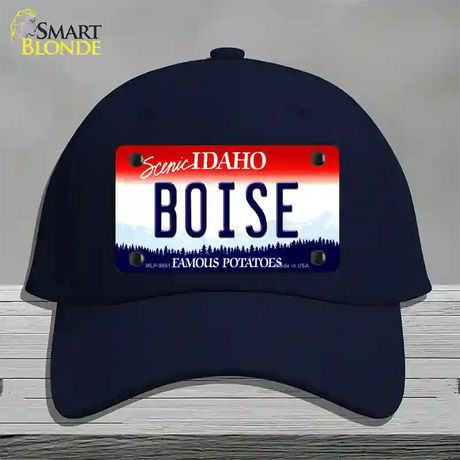 Boise Idaho Novelty License Plate Hat Cotton / Navy