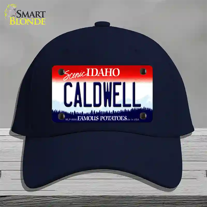 Caldwell Idaho Novelty License Plate Hat Cotton / Navy