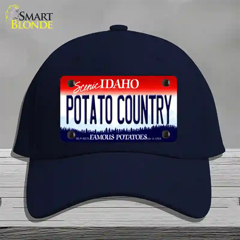 Potato Country Idaho Novelty License Plate Hat Cotton / Navy