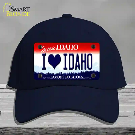 Love Idaho Novelty License Plate Hat Cotton / Navy