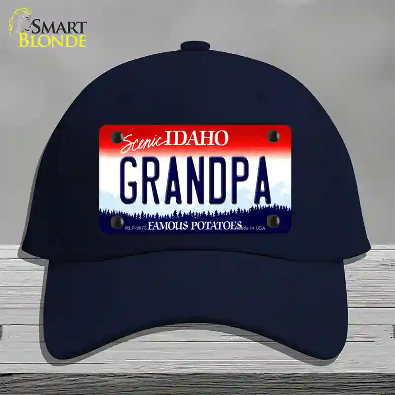 Grandpa Idaho Novelty License Plate Hat Cotton / Navy