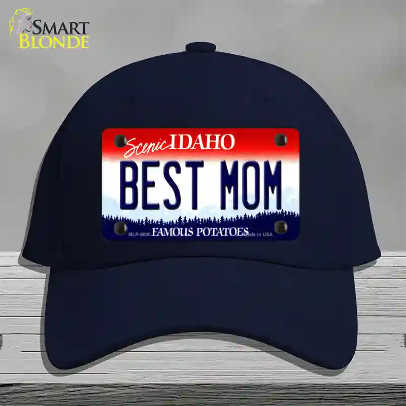 Best Mom Idaho Novelty License Plate Hat Cotton / Navy