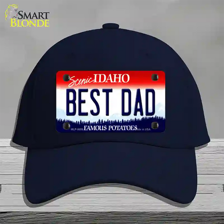 Best Dad Idaho Novelty License Plate Hat Cotton / Navy