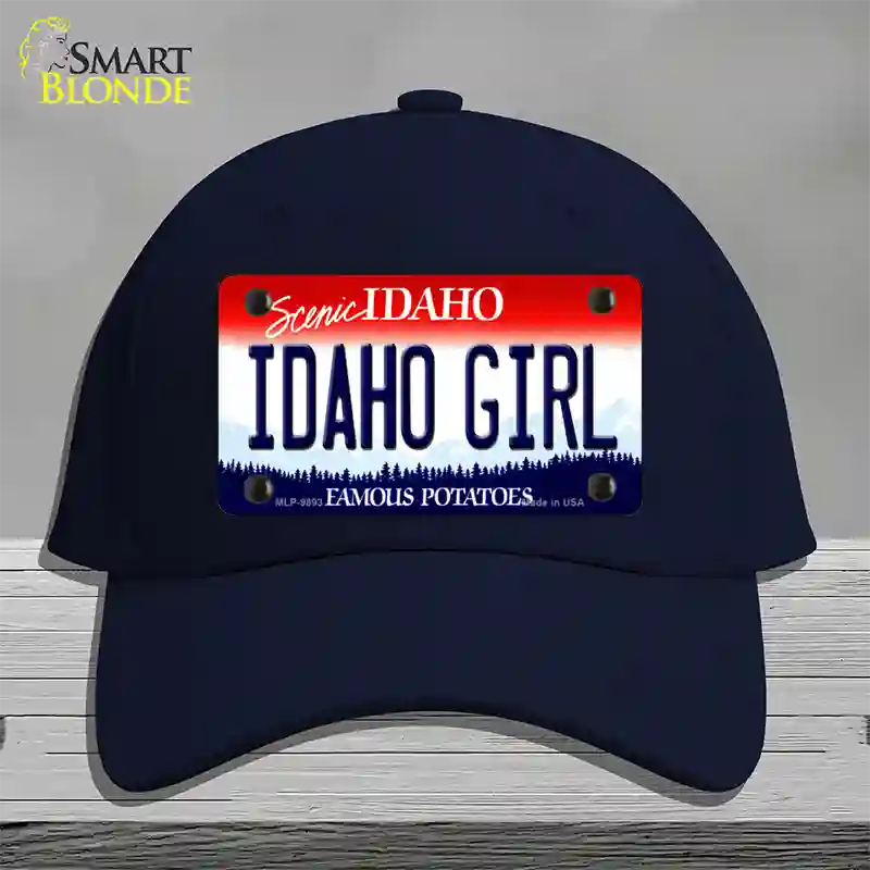 Idaho Girl Idaho Novelty License Plate Hat Cotton / Navy