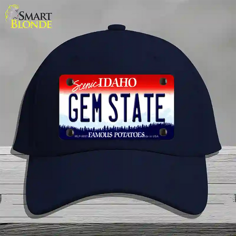 Gem State Idaho Novelty License Plate Hat Cotton / Navy