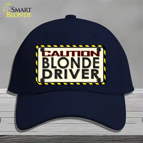 Caution Blonde Driver Novelty License Plate Hat Cotton / Navy