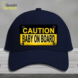 Caution Baby On Board Novelty License Plate Hat Cotton / Navy