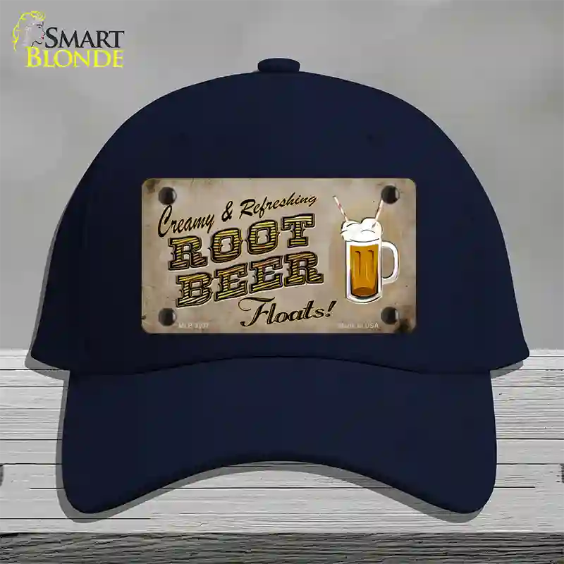 Root Beer Floats Novelty License Plate Hat Cotton / Navy