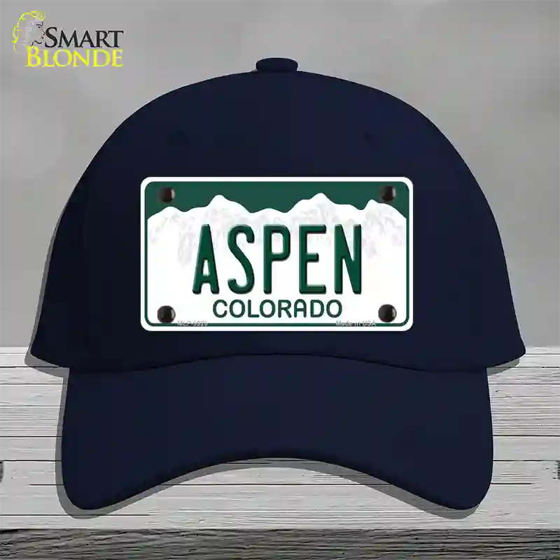 Aspen Colorado Novelty License Plate Hat Cotton / Navy