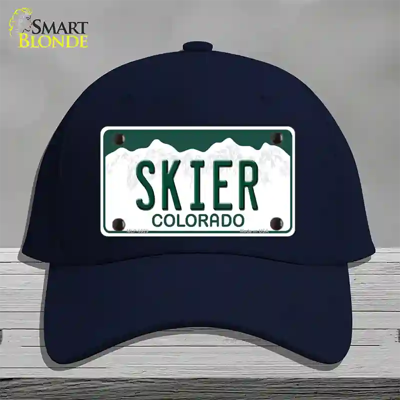 Skier Colorado Novelty License Plate Hat Cotton / Navy